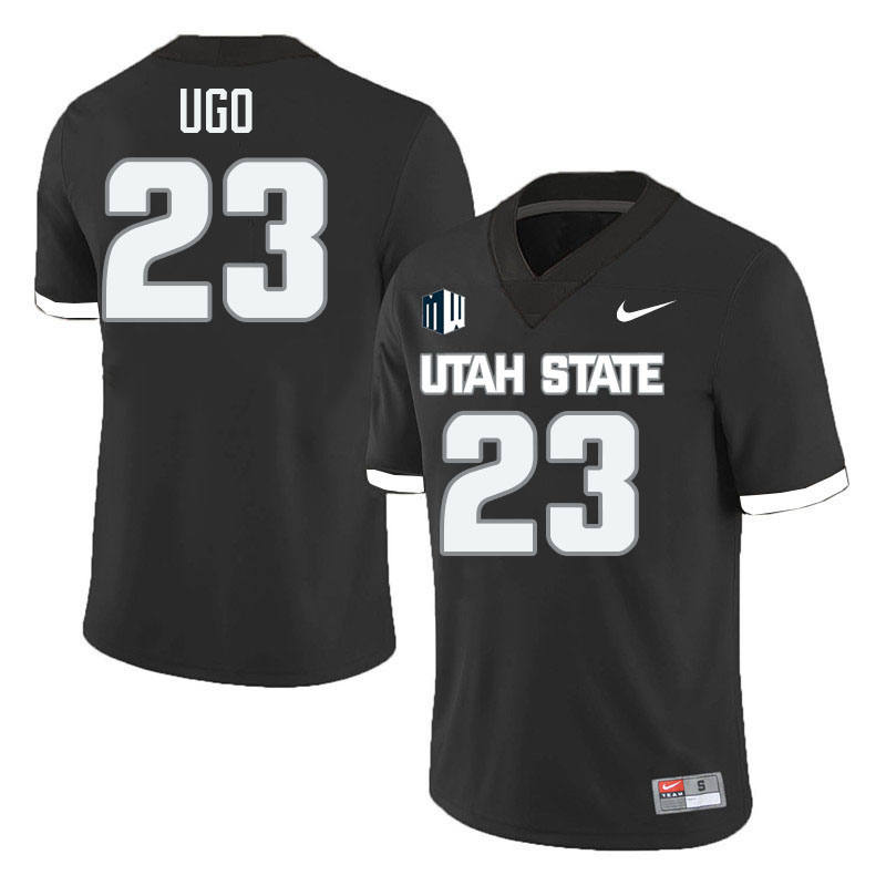 Utah State Aggies #23 Courage Ugo College Football Jerseys Stitched-Black